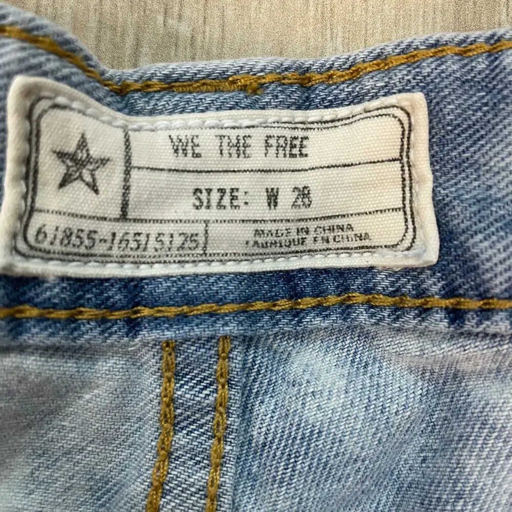 Free People We The Free Studded Denim Shorts Women's 28 Acid Wash Cutoff